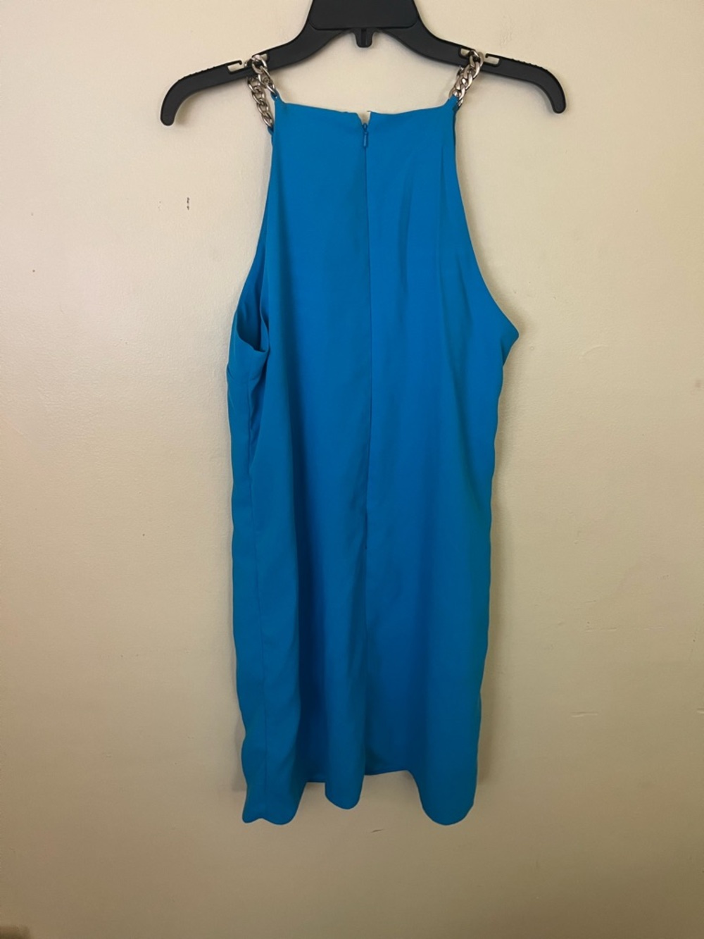 Lilly Pulitzer Adrienne Dress in turquoise with gold chain halter straps Size 10 - Picture 5 of 5